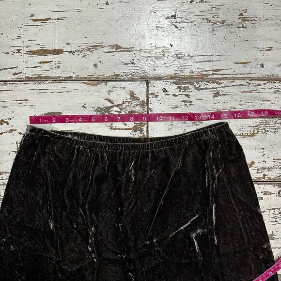 J. Jill Dark Chocolate Brown Crushed Velvet Beaded Skirt Size Large Petite LP - Picture 4 of 6